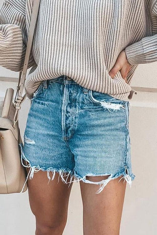 Voletter Kiki Mid Waist Jeans Denim Shorts