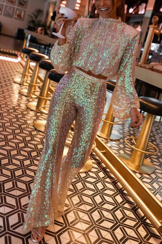 Voletter Fashion Chic Fashion Sequin Party Kit-piece Set