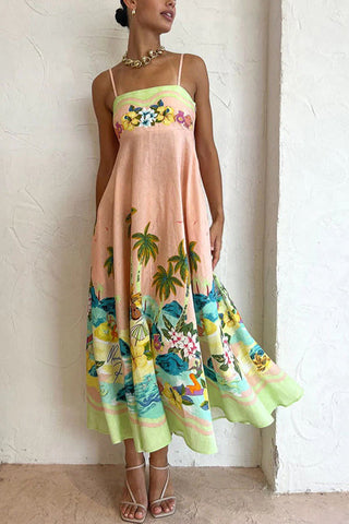 Voletter Sling Print Resort Dress