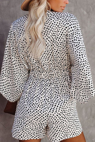 Voletter Georgia V Neck Lace Up Loose Holiday Romper