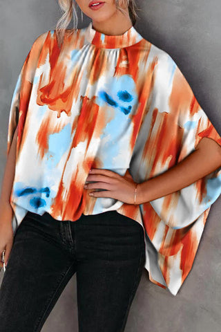 Voletter Casual Loose Printed Bat Sleeve T-Shirt