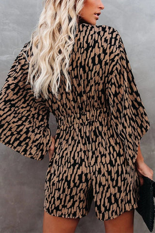 Voletter Georgia V Neck Lace Up Loose Holiday Romper