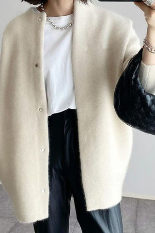 Voletter Fashion Casual Long Sleeve Loose Wool Coat