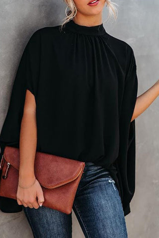 Voletter Casual Loose Printed Bat Sleeve T-Shirt
