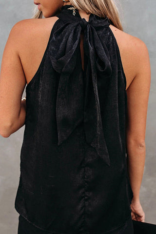Voletter Sleeveless Sequin Knotted Party Top