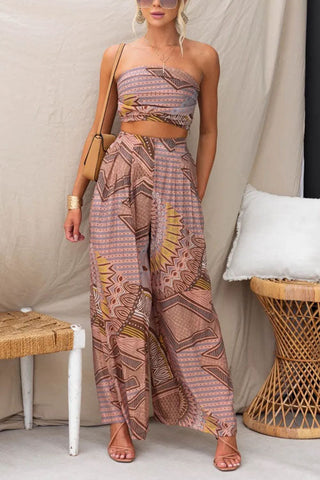 Voletter  Strapless Holiday Printed Top