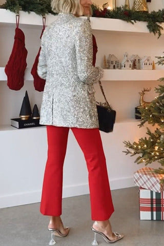 Voletter Stylish Sequined Long Sleeve Blazer
