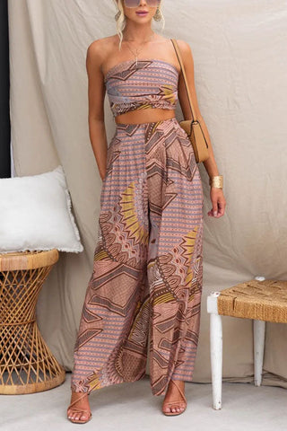 Voletter  Strapless Holiday Printed Top