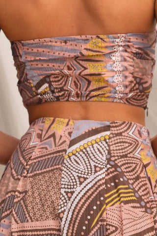 Voletter  Strapless Holiday Printed Top