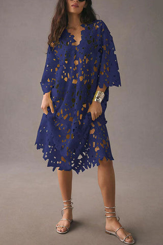 Voletter Casual Loose Beach Vacation Cover-Up Lace Top