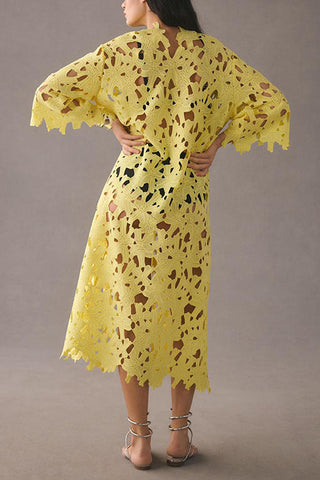 Voletter Casual Loose Beach Vacation Cover-Up Lace Top