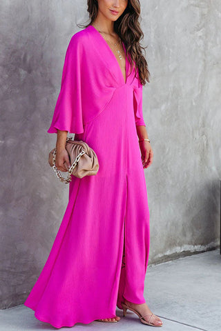 Voletter Voletter  Fashion Long V-Neck Dress