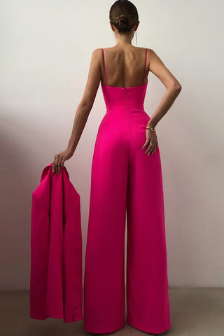 Voletter Chic Sexy Solid Sling Sleeveless Slim Jumpsuit