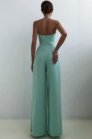 Voletter Chic Sexy Solid Sling Sleeveless Slim Jumpsuit