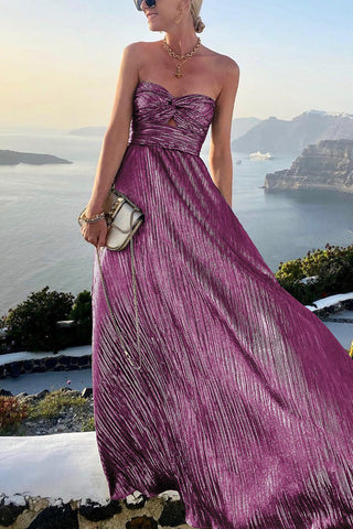 Voletter Chic Sequins Loose Off Shoulder Sleeveless Long Party Dress