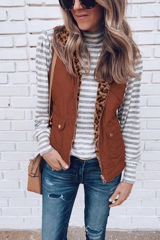 Voletter Fashion Casual Sleeveless Pockets Zipper Vest coat