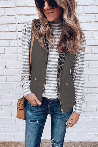 Voletter Fashion Casual Sleeveless Pockets Zipper Vest coat
