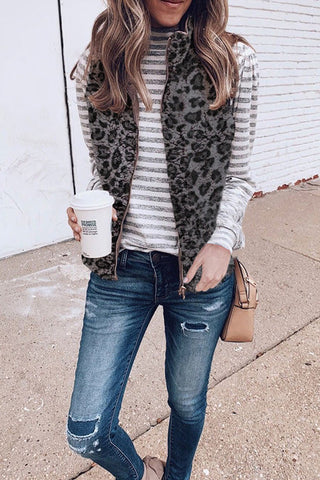 Voletter Fashion Casual Sleeveless Pockets Zipper Vest coat