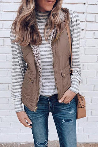 Voletter Fashion Casual Sleeveless Pockets Zipper Vest coat
