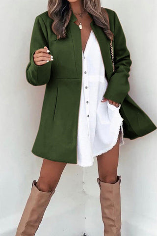 Voletter Fashion Chic Long Sleeve Pockets Slim Coat