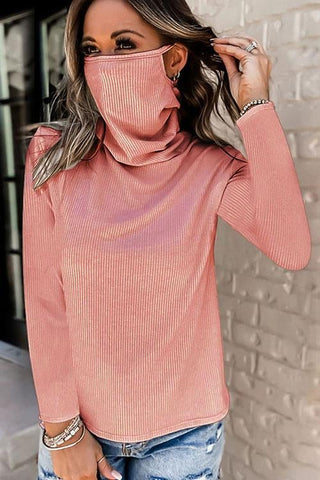 Voletter Convenient Mask High Collar Blouse Top