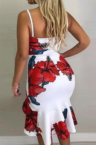 Voletter Safflower Printed Ruffle Wrap Dress