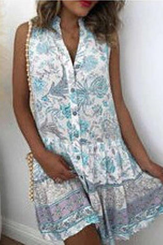 Voletter Flower Print Casual Loose Dress