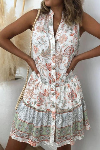 Voletter Flower Print Casual Loose Dress