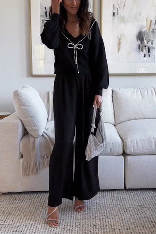 Voletter Stylish Bow Sweater Top